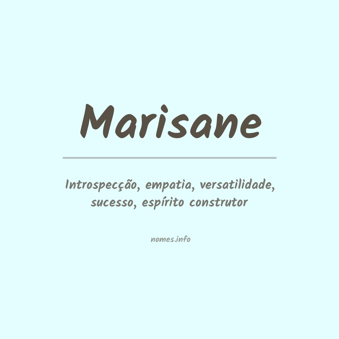 Significado do nome Marisane