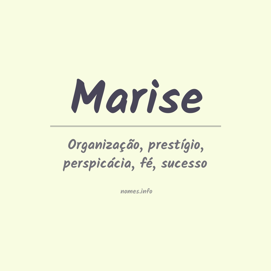 Significado do nome Marise