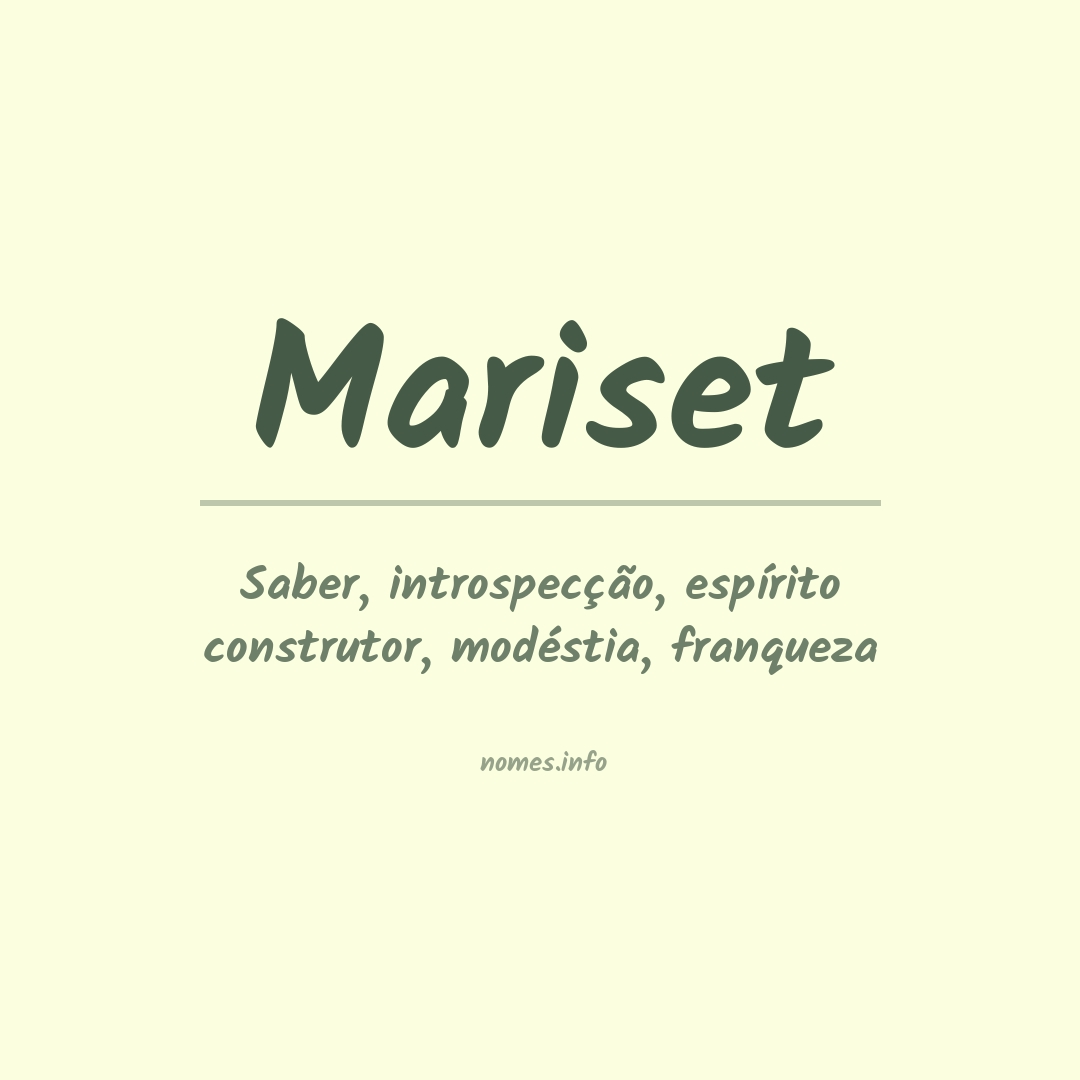 Significado do nome Mariset
