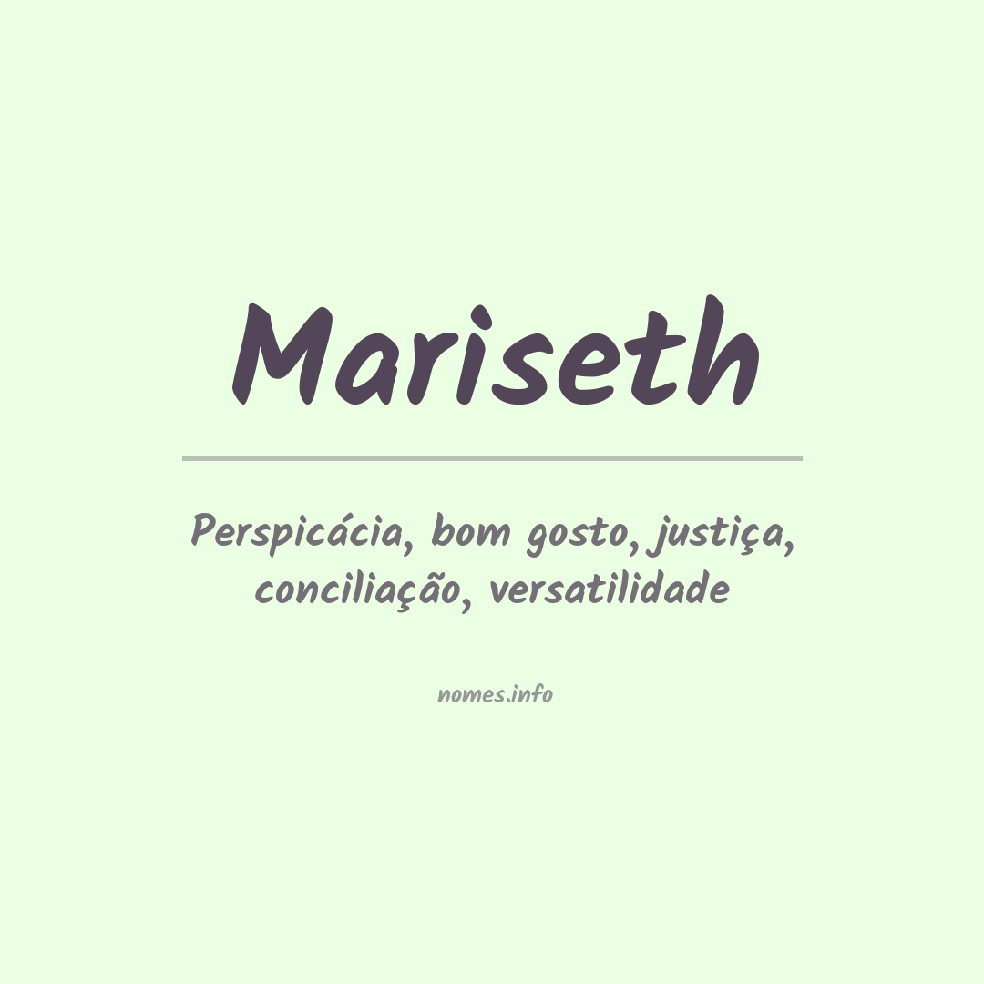 Significado do nome Mariseth