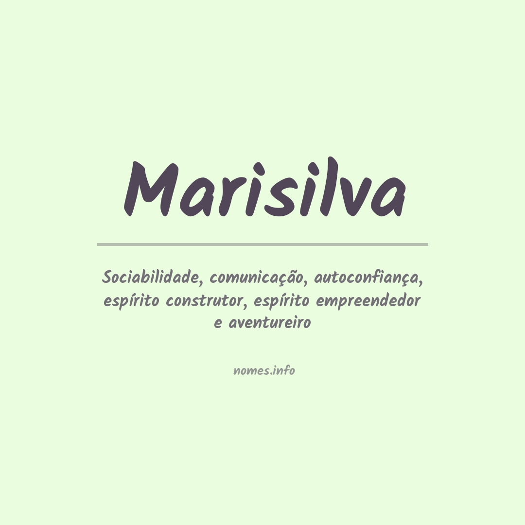 Significado do nome Marisilva