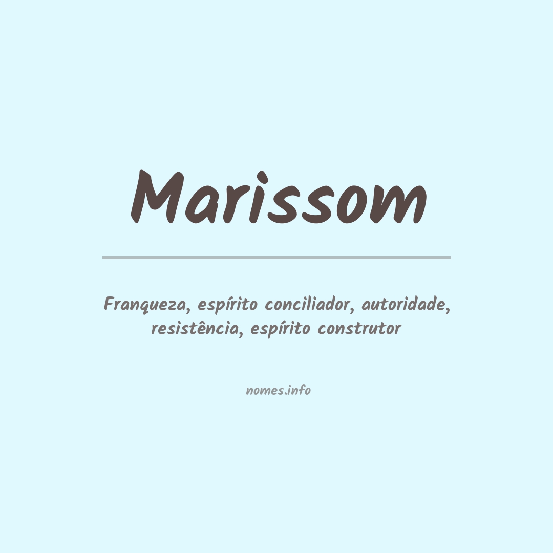 Significado do nome Marissom