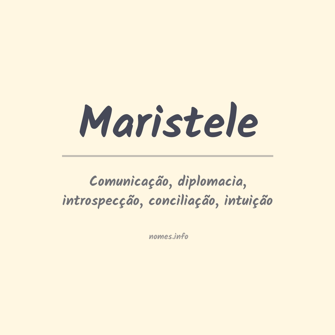 Significado do nome Maristele