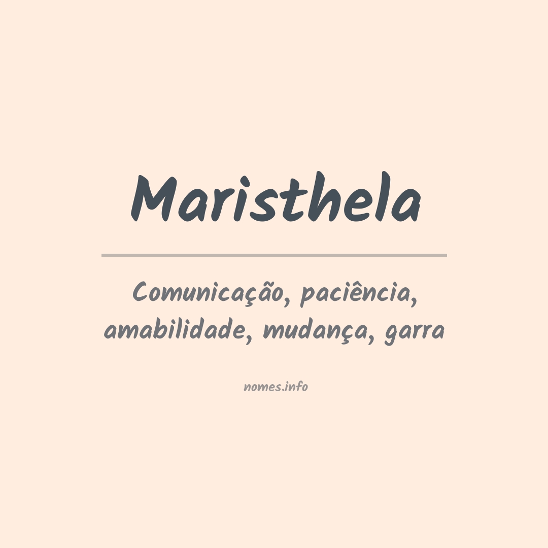 Significado do nome Maristhela