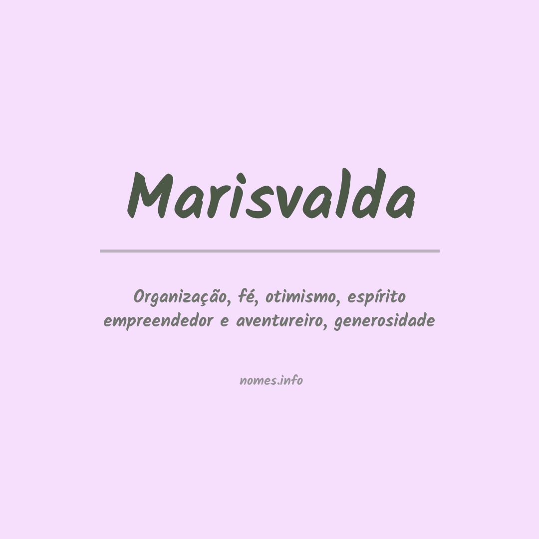 Significado do nome Marisvalda
