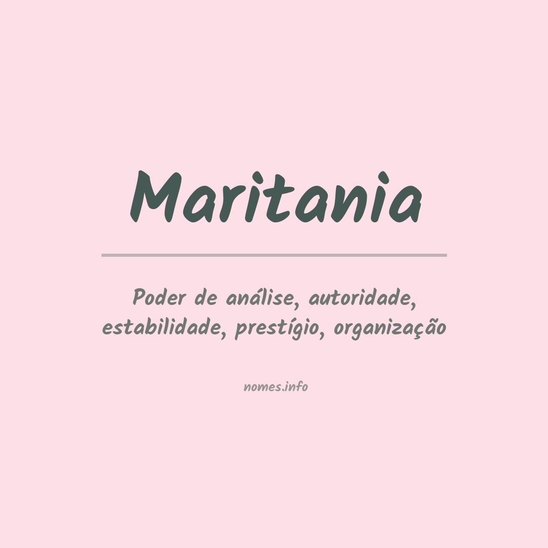 Significado do nome Maritania