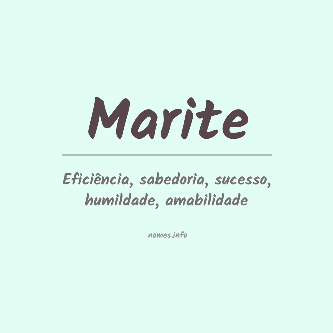 Significado do nome Marite Significado do nome Marite