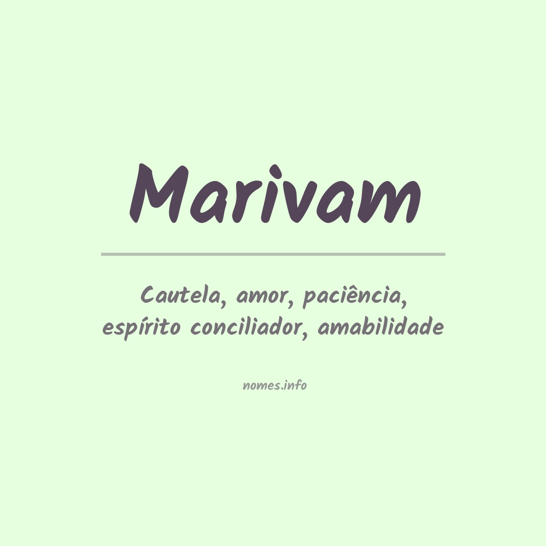 Significado do nome Marivam