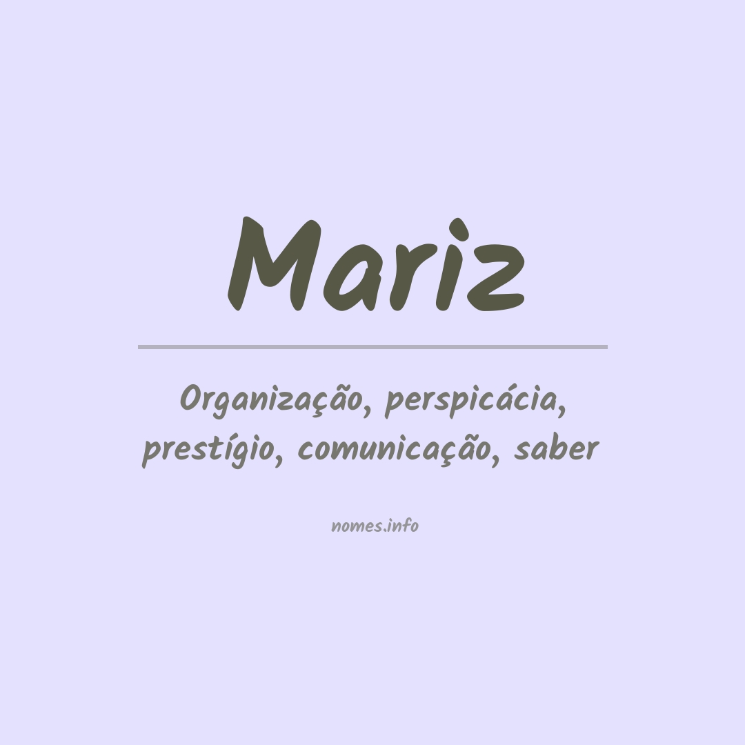 Significado do nome Mariz