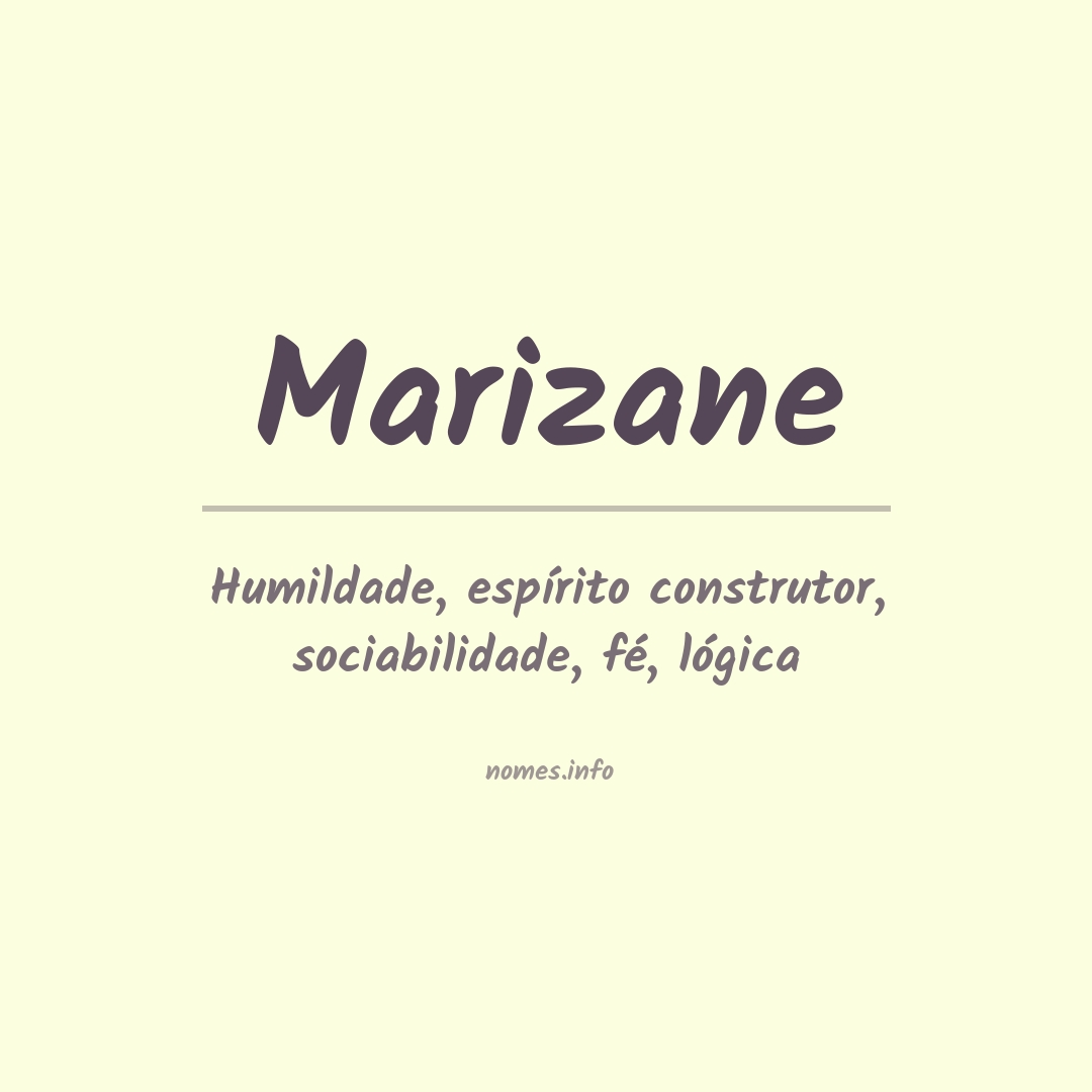 Significado do nome Marizane