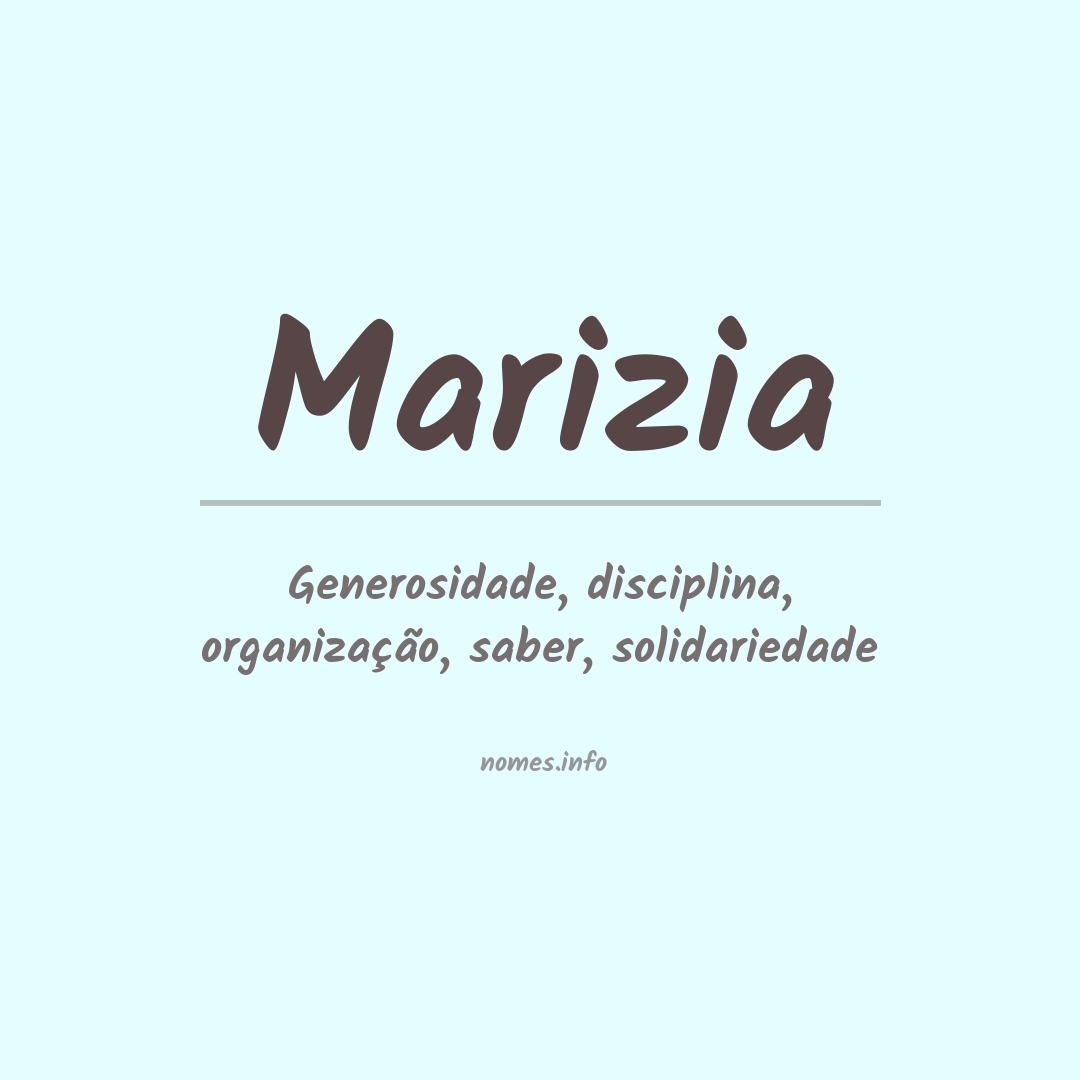 Significado do nome Marizia
