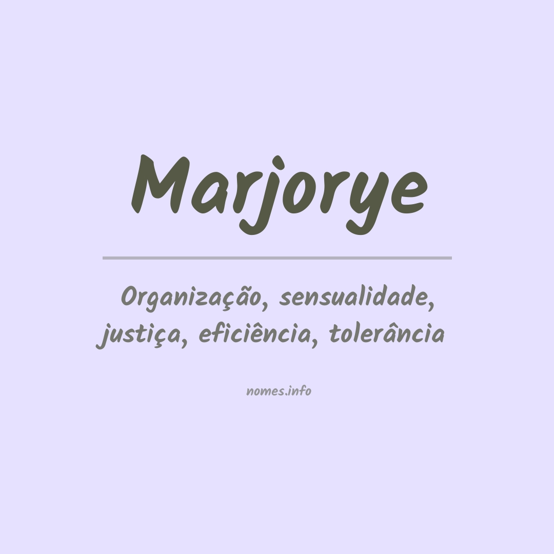 Significado do nome Marjorye