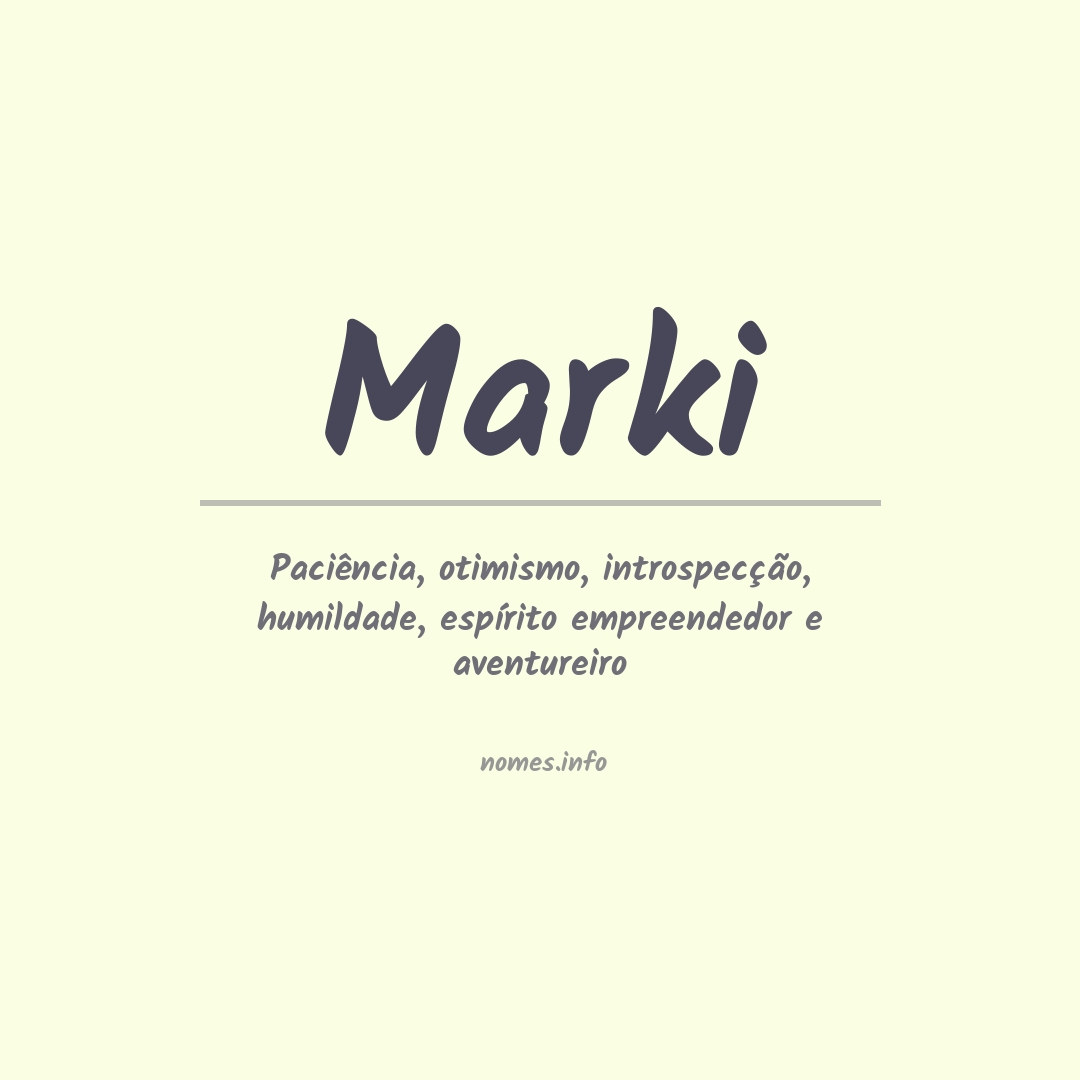 Significado do nome Marki