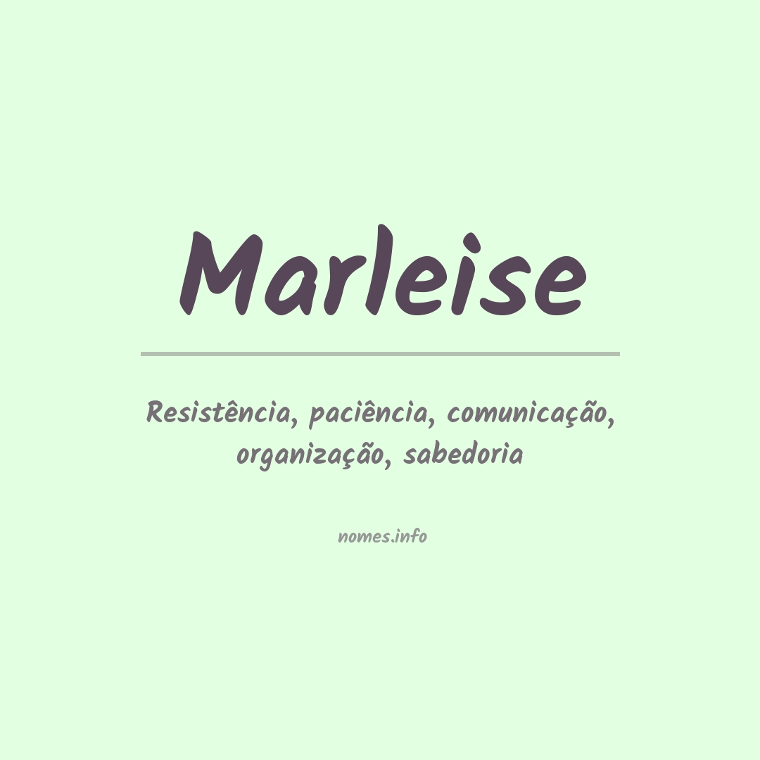 Significado do nome Marleise