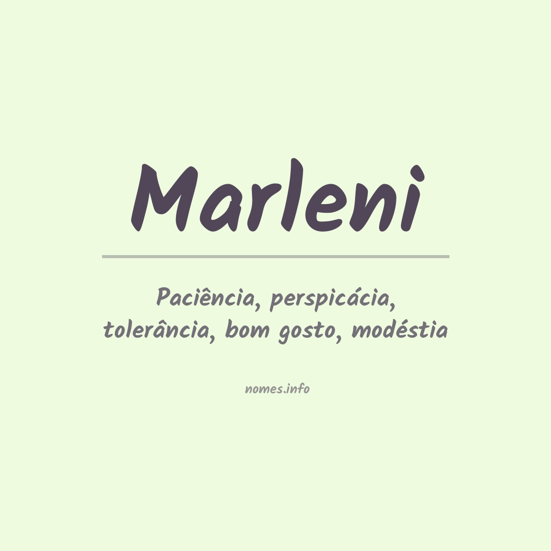 Significado do nome Marleni