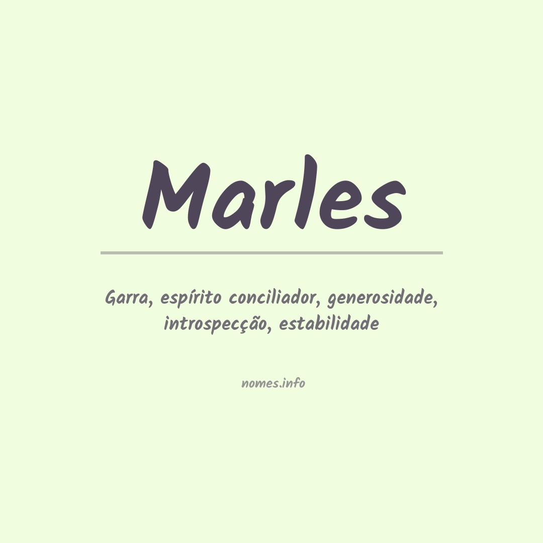 Significado do nome Marles