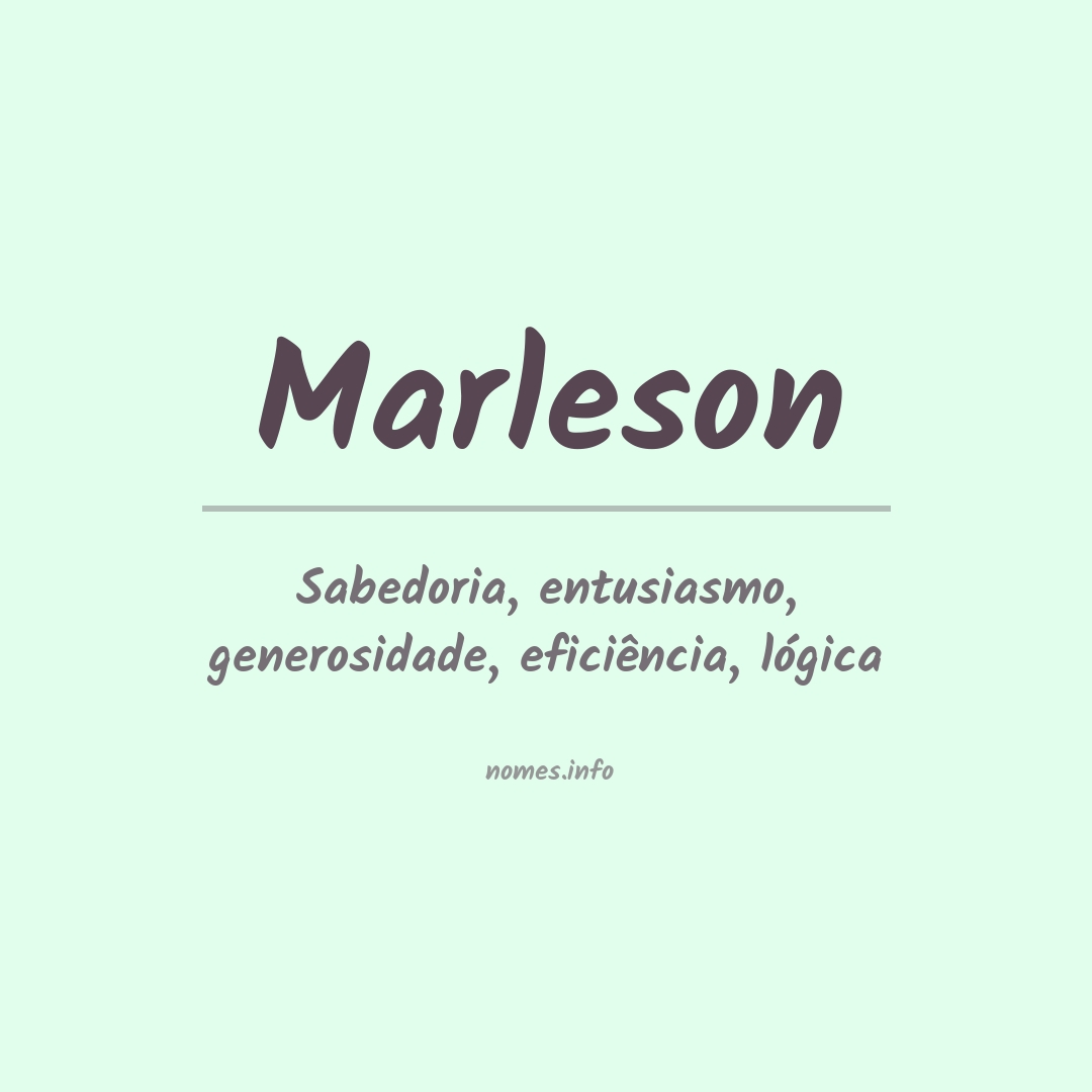 Significado do nome Marleson