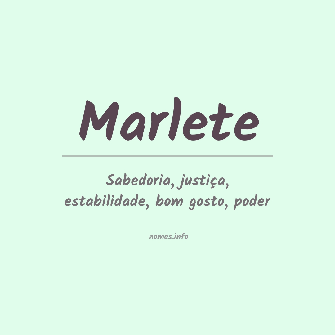 Significado do nome Marlete