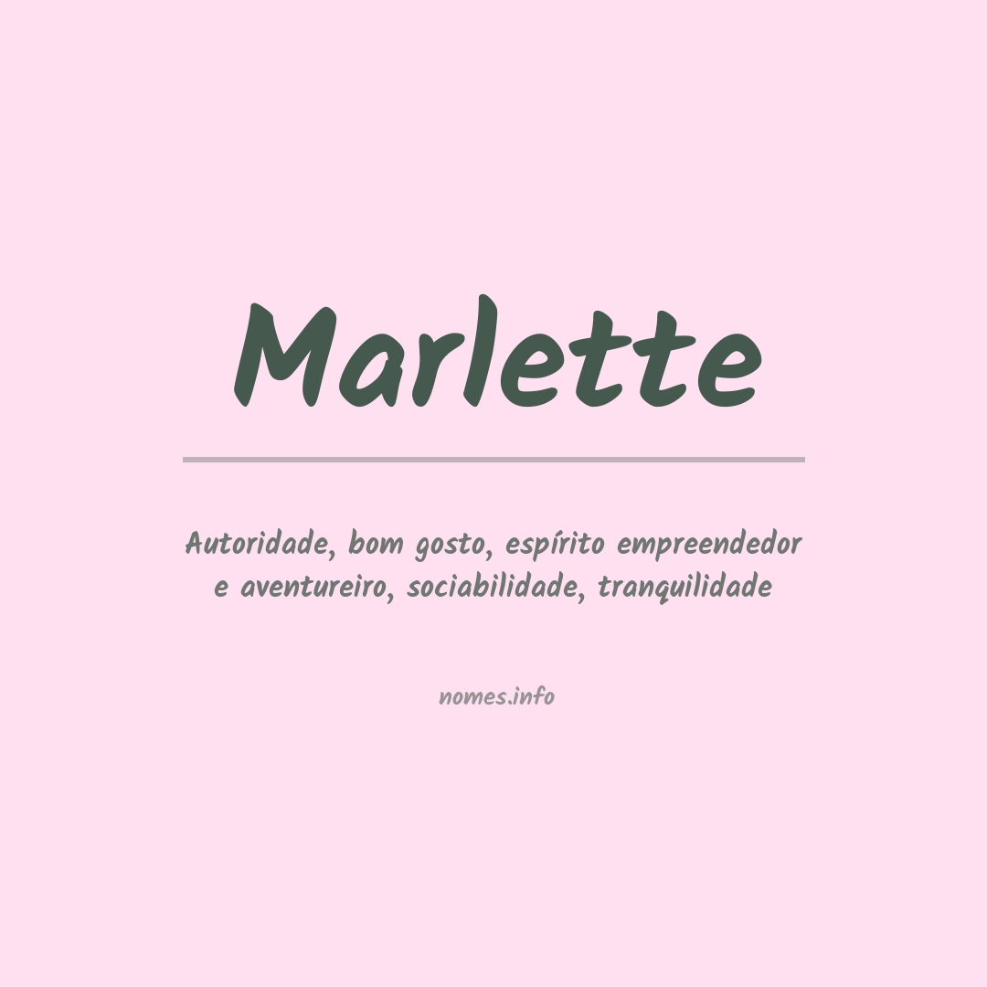 Significado do nome Marlette