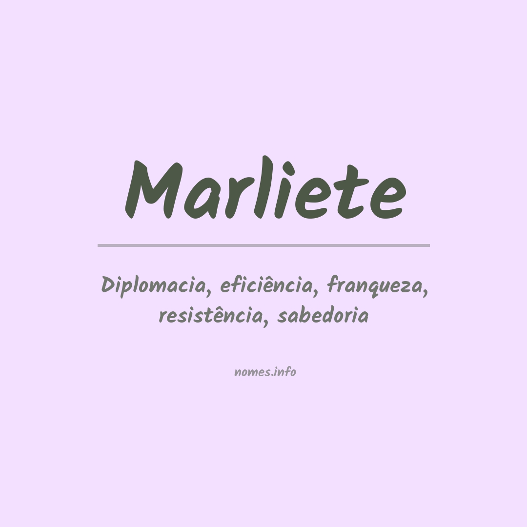 Significado do nome Marliete