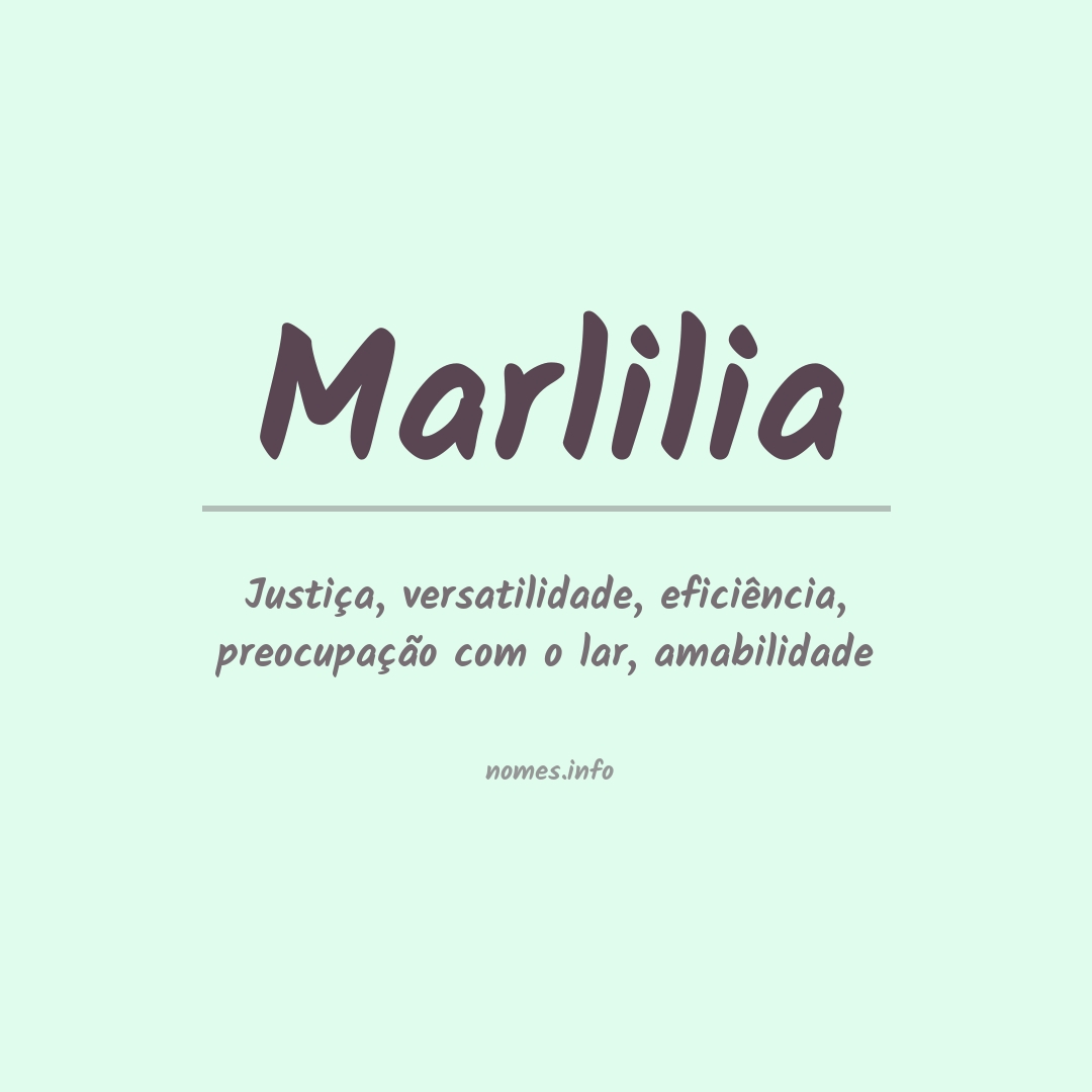 Significado do nome Marlilia
