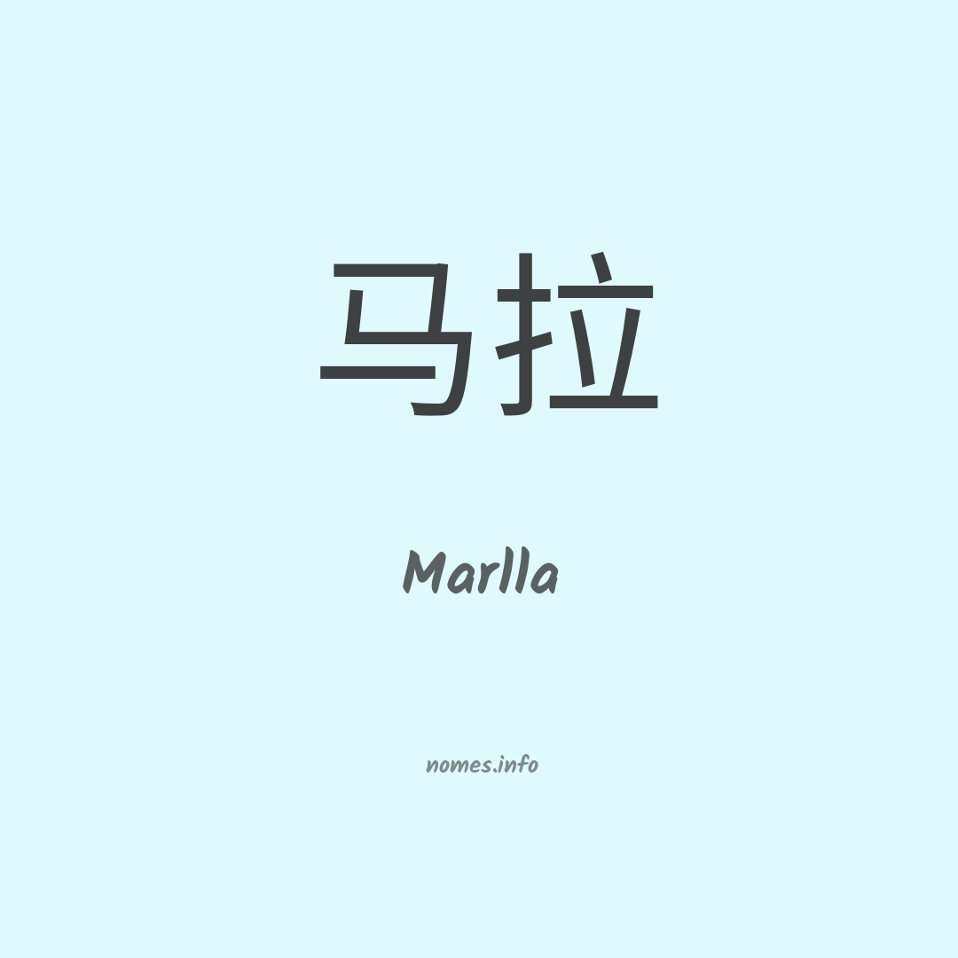 Marlla em chinês