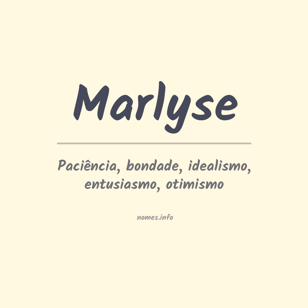 Significado do nome Marlyse
