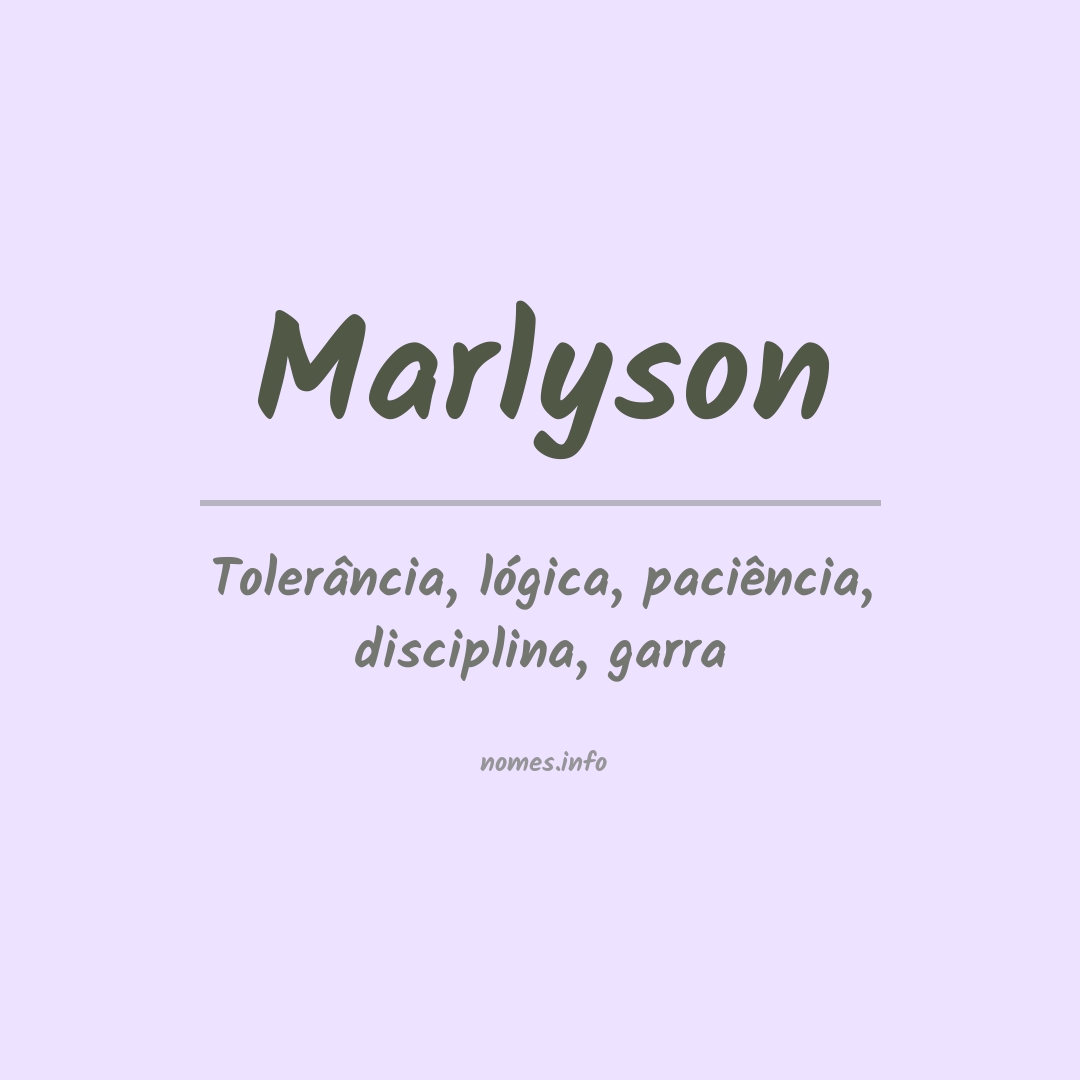 Significado do nome Marlyson