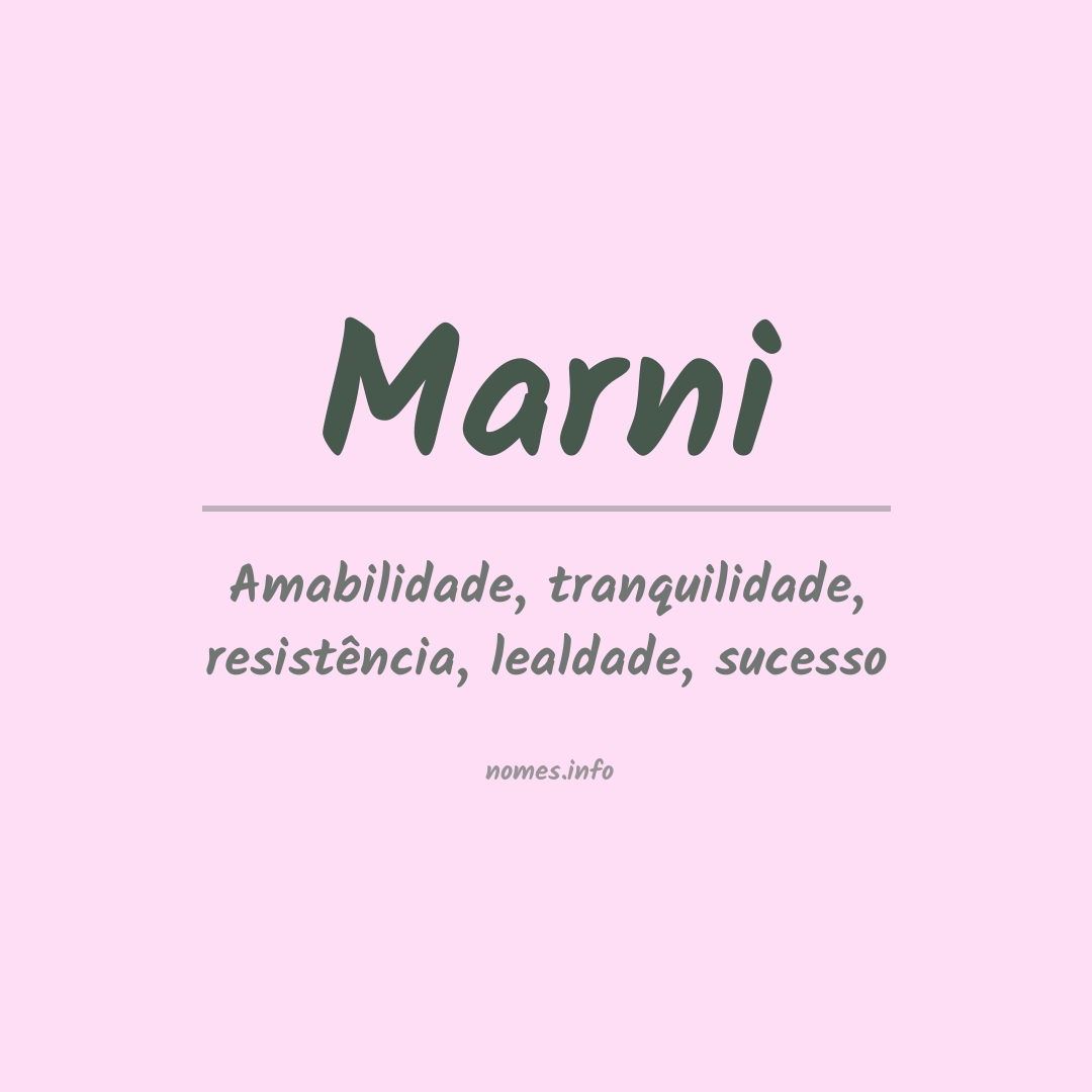 Significado do nome Marni