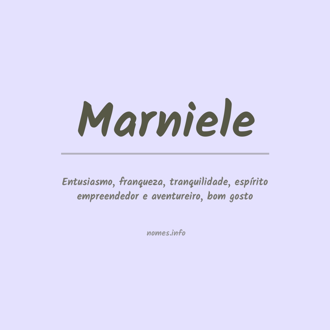 Significado do nome Marniele