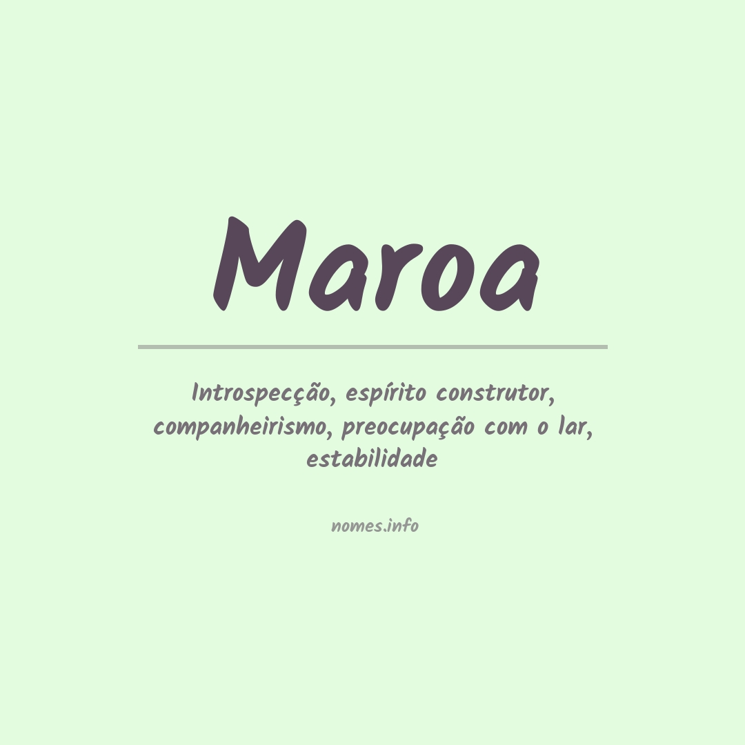 Significado do nome Maroa