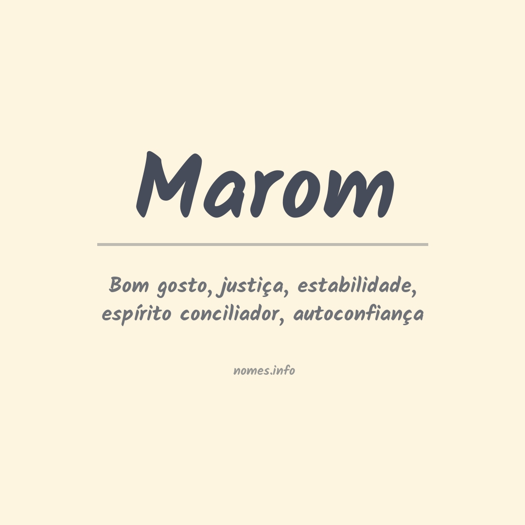 Significado do nome Marom