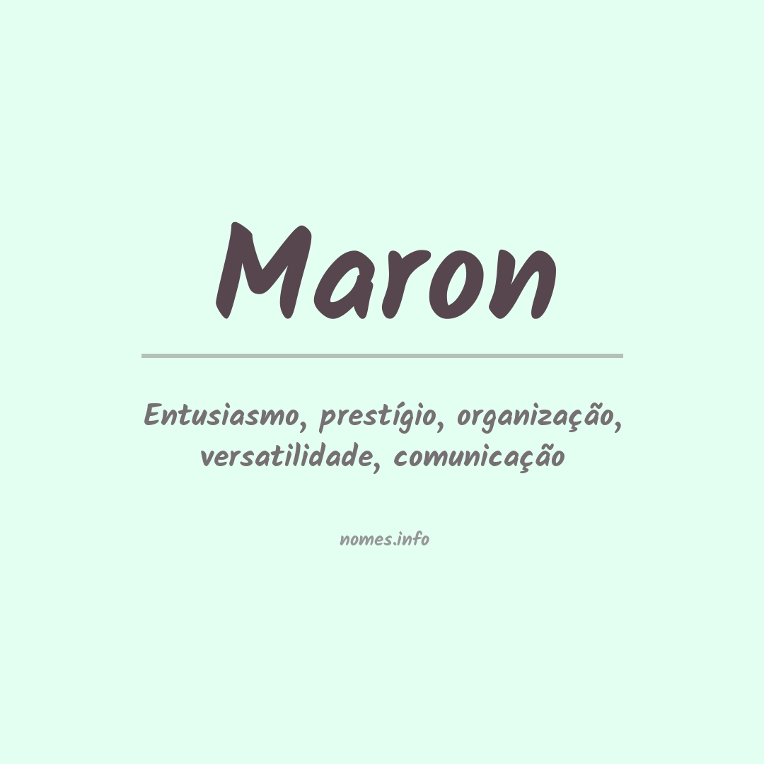 Significado do nome Maron
