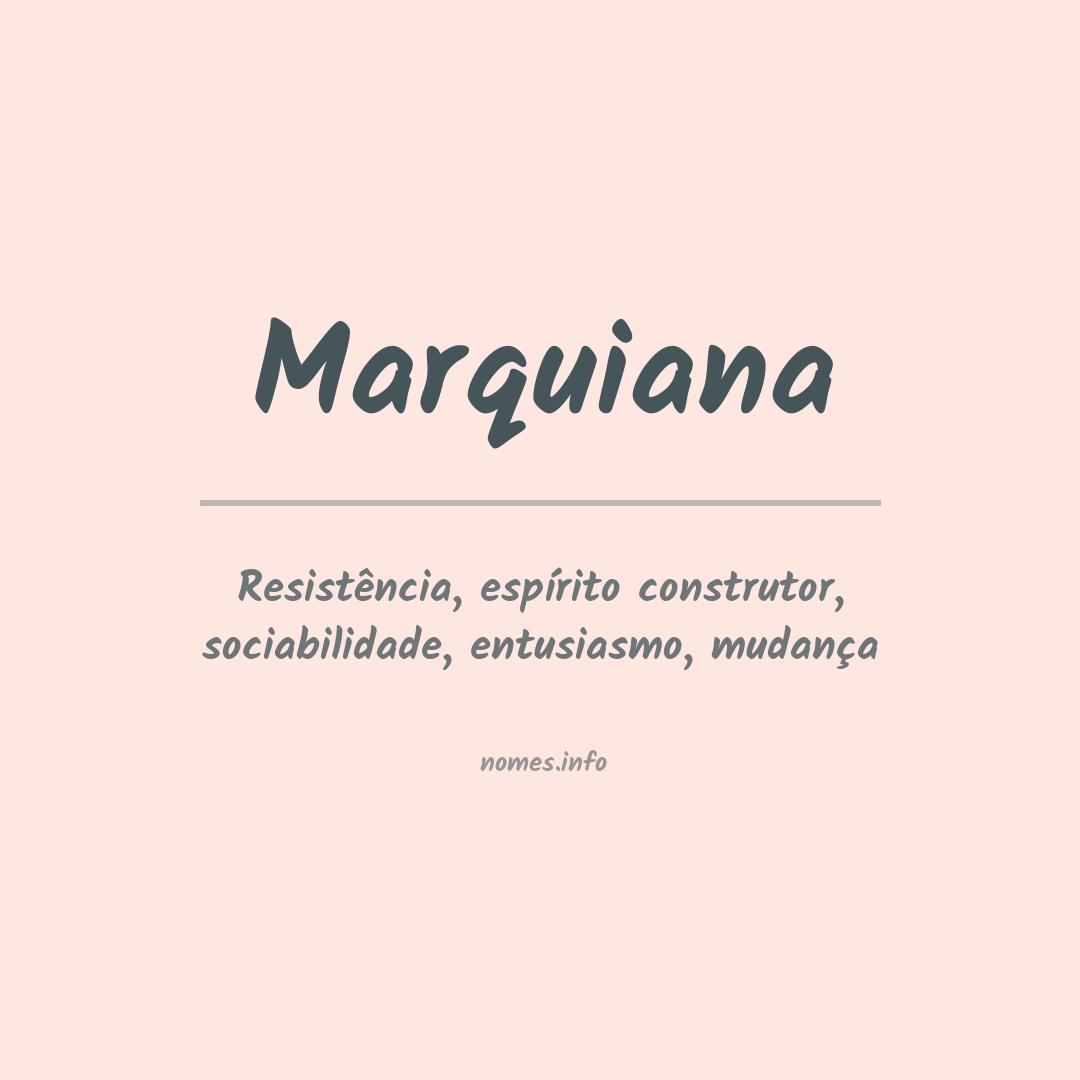 Significado do nome Marquiana