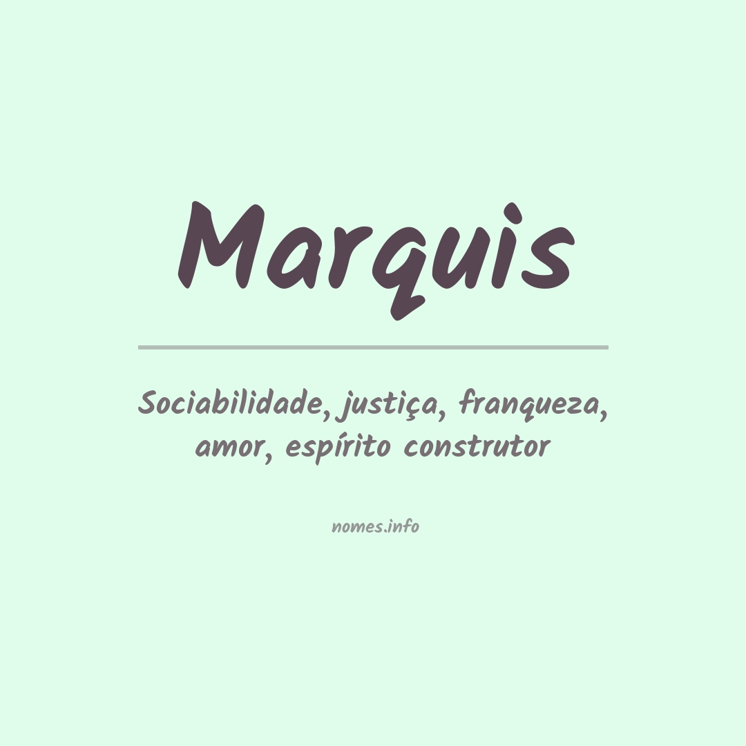 Significado do nome Marquis