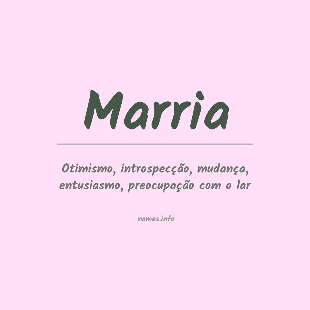 Significado do nome Marria