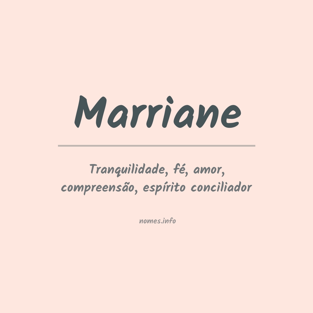 Significado do nome Marriane