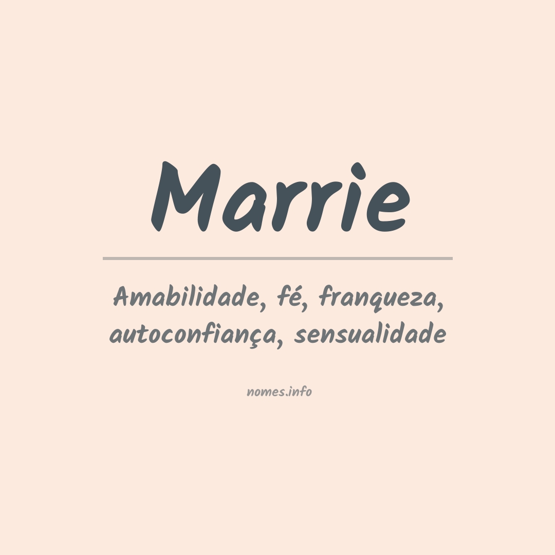 Significado do nome Marrie