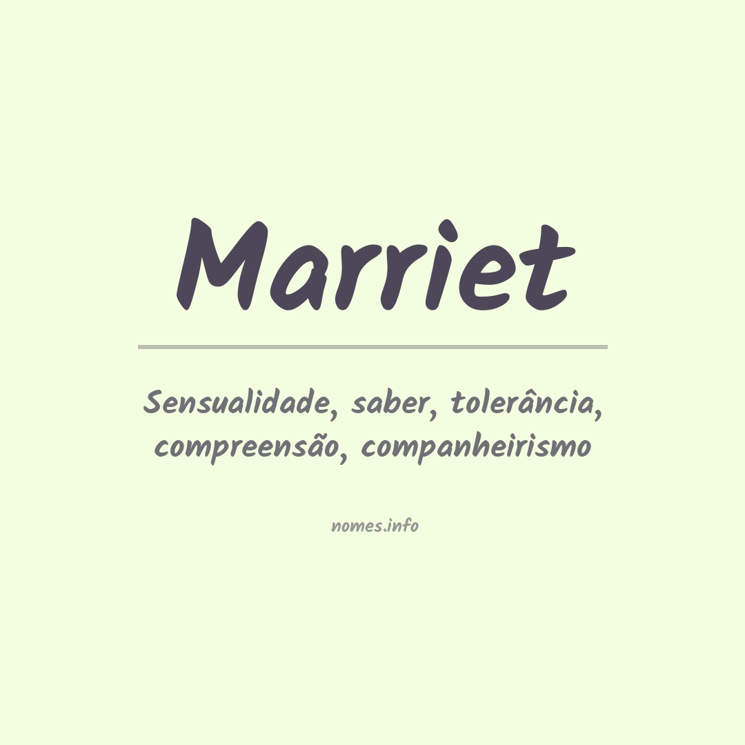 Significado do nome Marriet