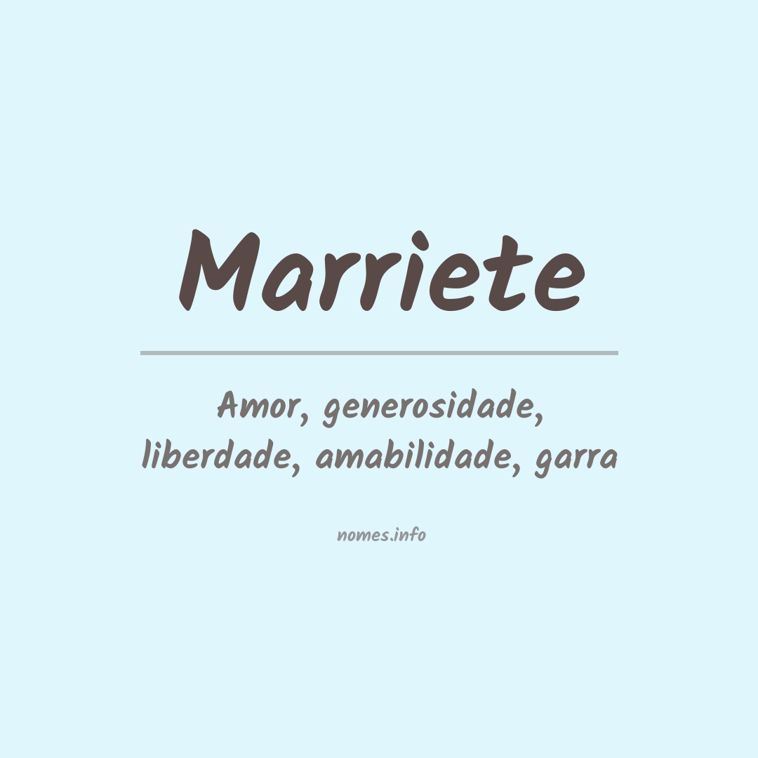 Significado do nome Marriete