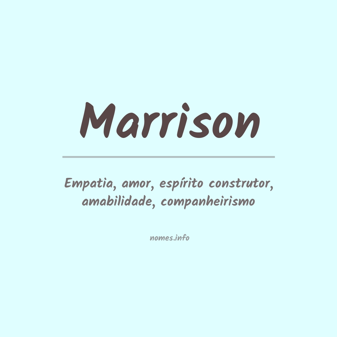 Significado do nome Marrison