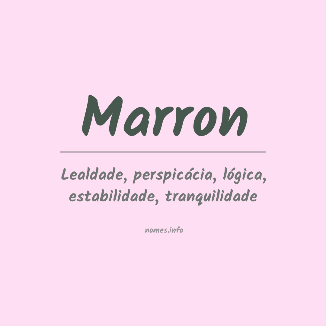 Significado do nome Marron