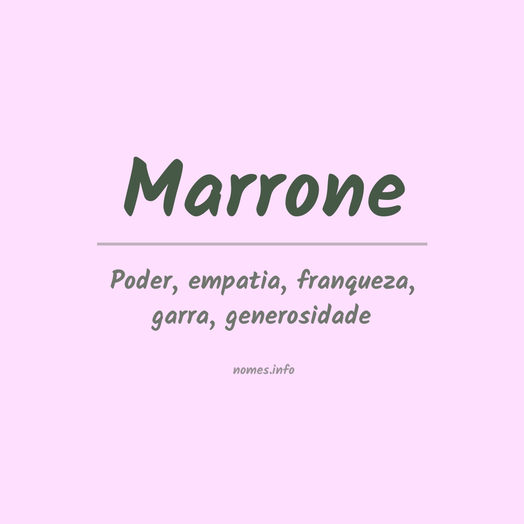 Significado do nome Marrone