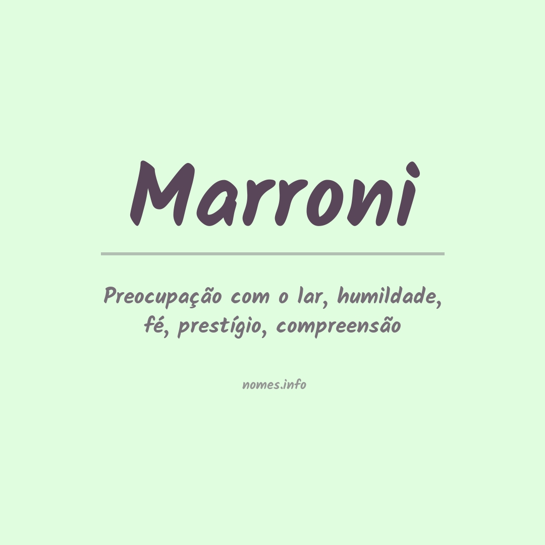 Significado do nome Marroni