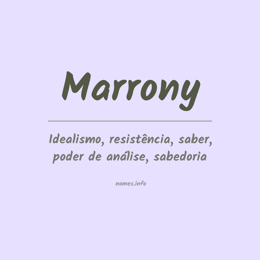 Significado do nome Marrony