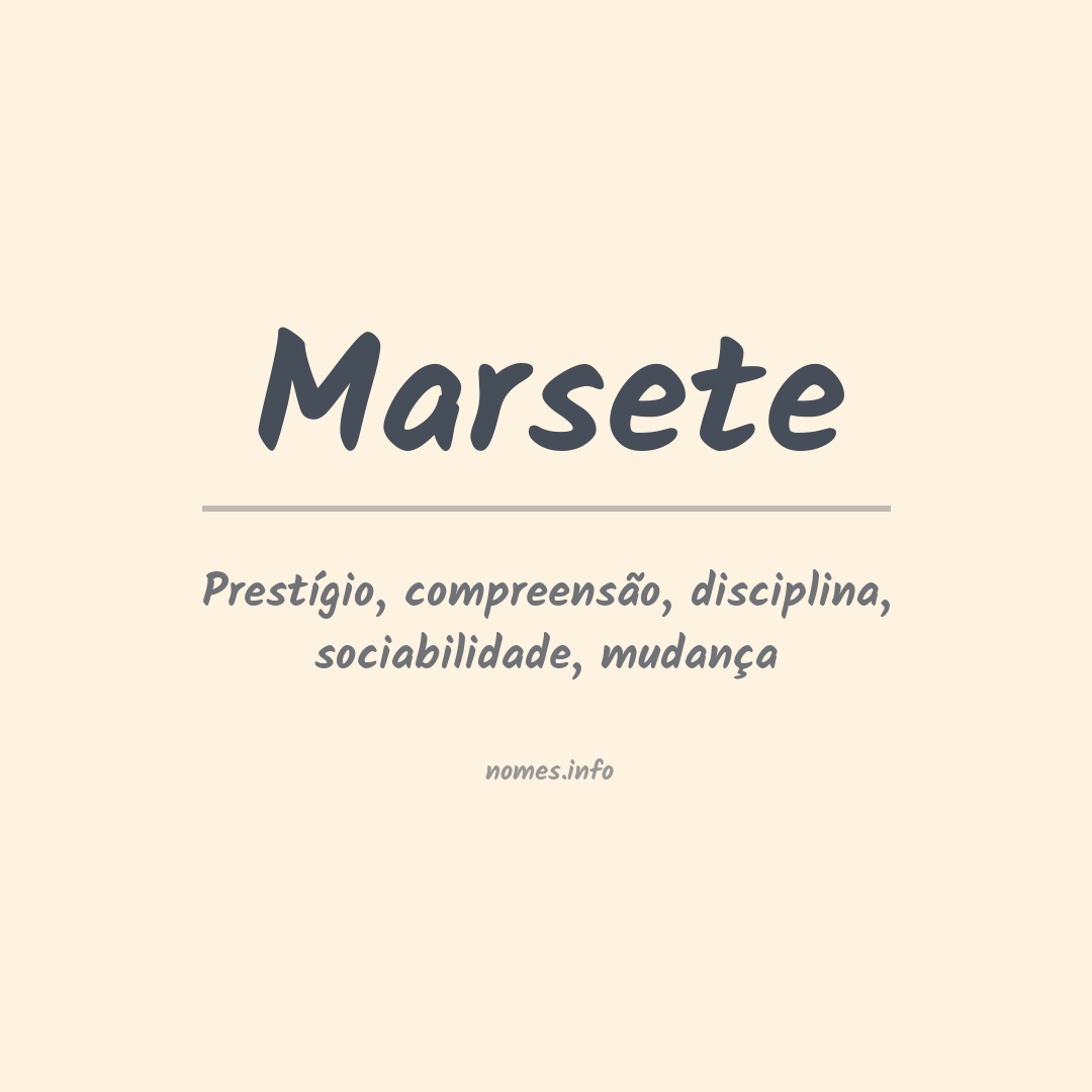Significado do nome Marsete