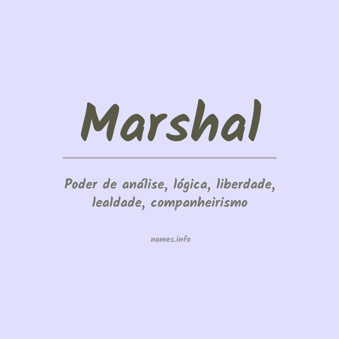 Significado do nome Marshal