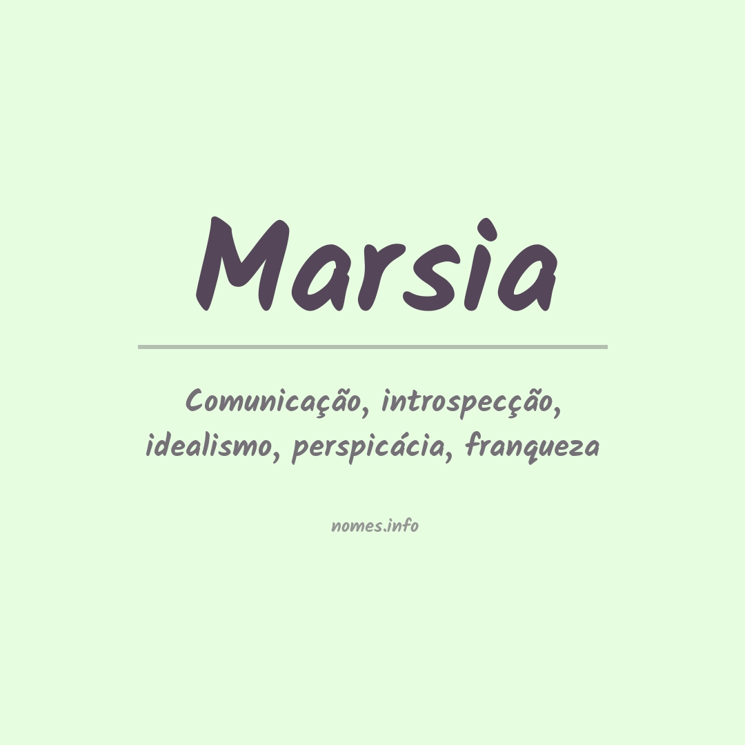 Significado do nome Marsia