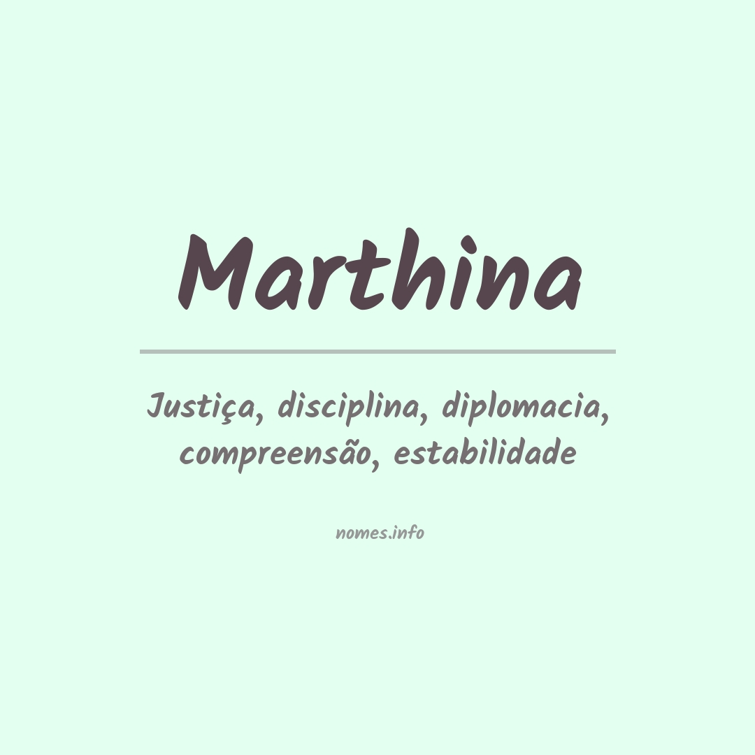 Significado do nome Marthina