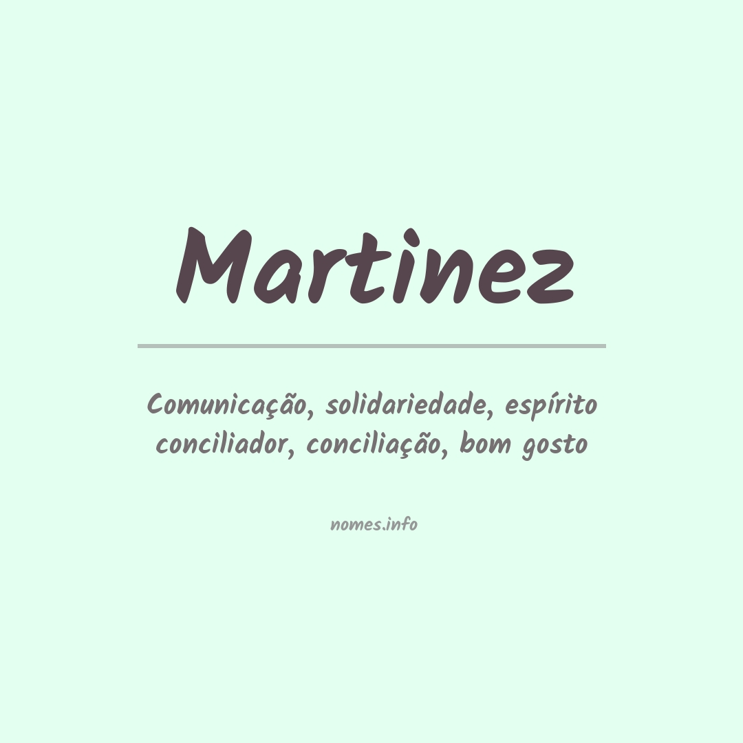 Significado do nome Martinez